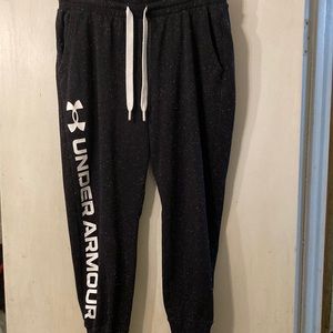 Under Armour Cotton Joggers Black and White Womens  Bottoms Sweatpants